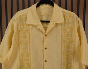 Camisa hawaiana vintage para hombre Tommy Bahama, talla XL, 100% lino.