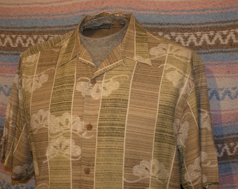 Vintage Small Tommy Bahama Mens Hawaiian Camp Shirt, 100% Silk