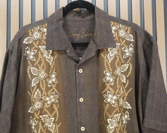 Vintage XL Tommy Bahama Men's Hawaiian Camp Shirt, 100% Silk