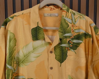 Vintage XXL Tommy Bahama Hawaiian Camp-shirt voor heren, 100% zijde