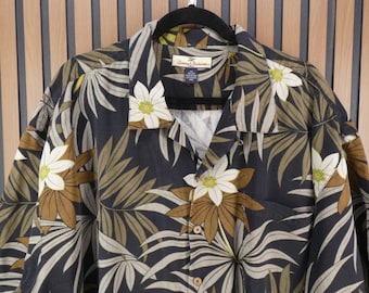 Vintage XXL Tommy Bahama Hawaiian Camp-shirt voor heren, 100% zijde
