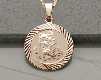 Rose Gold Plated St Christopher 20mm 