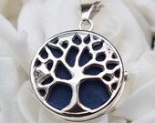 Silver Personalised Locket Tree of Life Pendant - Two Photo Picture Locket for Her - Personalized Locket Gift for Wife Girlfriend Mum Mom