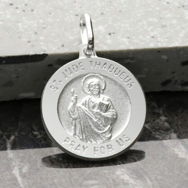 St Jude Silver Pendant Etsy