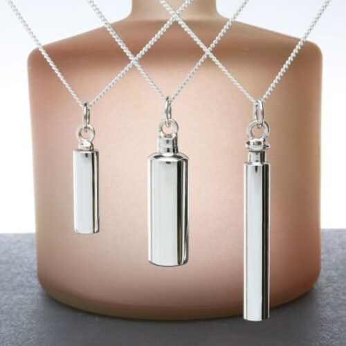 Custom Engraved Ashes Pendant or Necklace Sterling Silver Etsy UK
