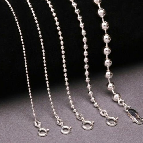 Sterling Silver Bead Ball Chain 