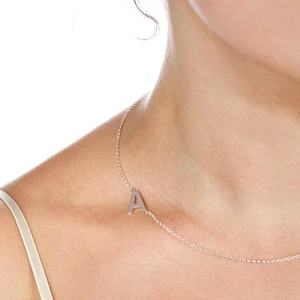 Small sideways initial necklace silver hotsell