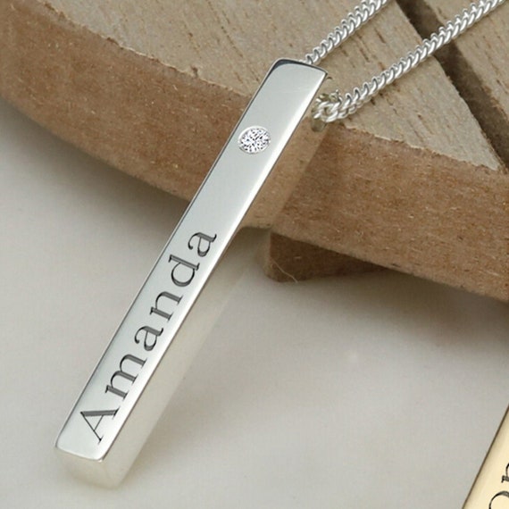 3d name 2024 bar necklace