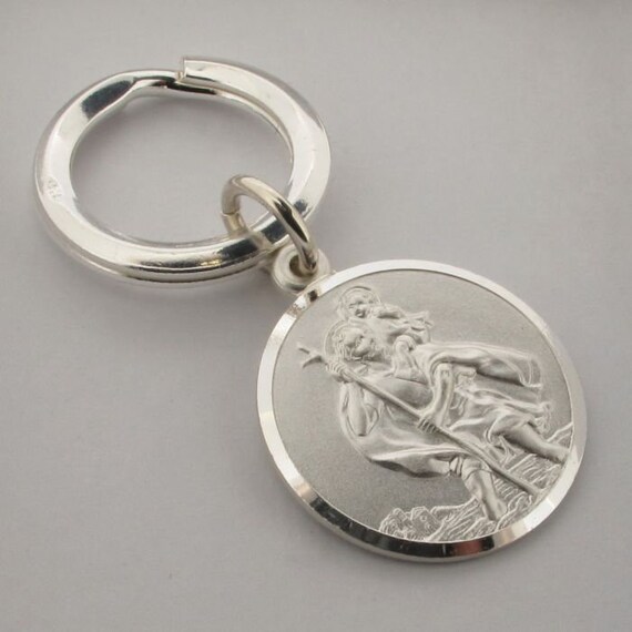 St Christopher Keyring in Sterling 