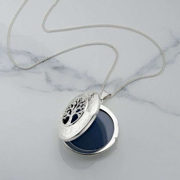 Silver Personalised Locket Tree of Life Pendant or Necklace + Optional ...