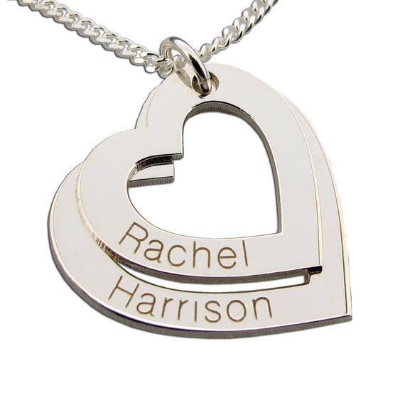 White gold engraved heart necklace deals