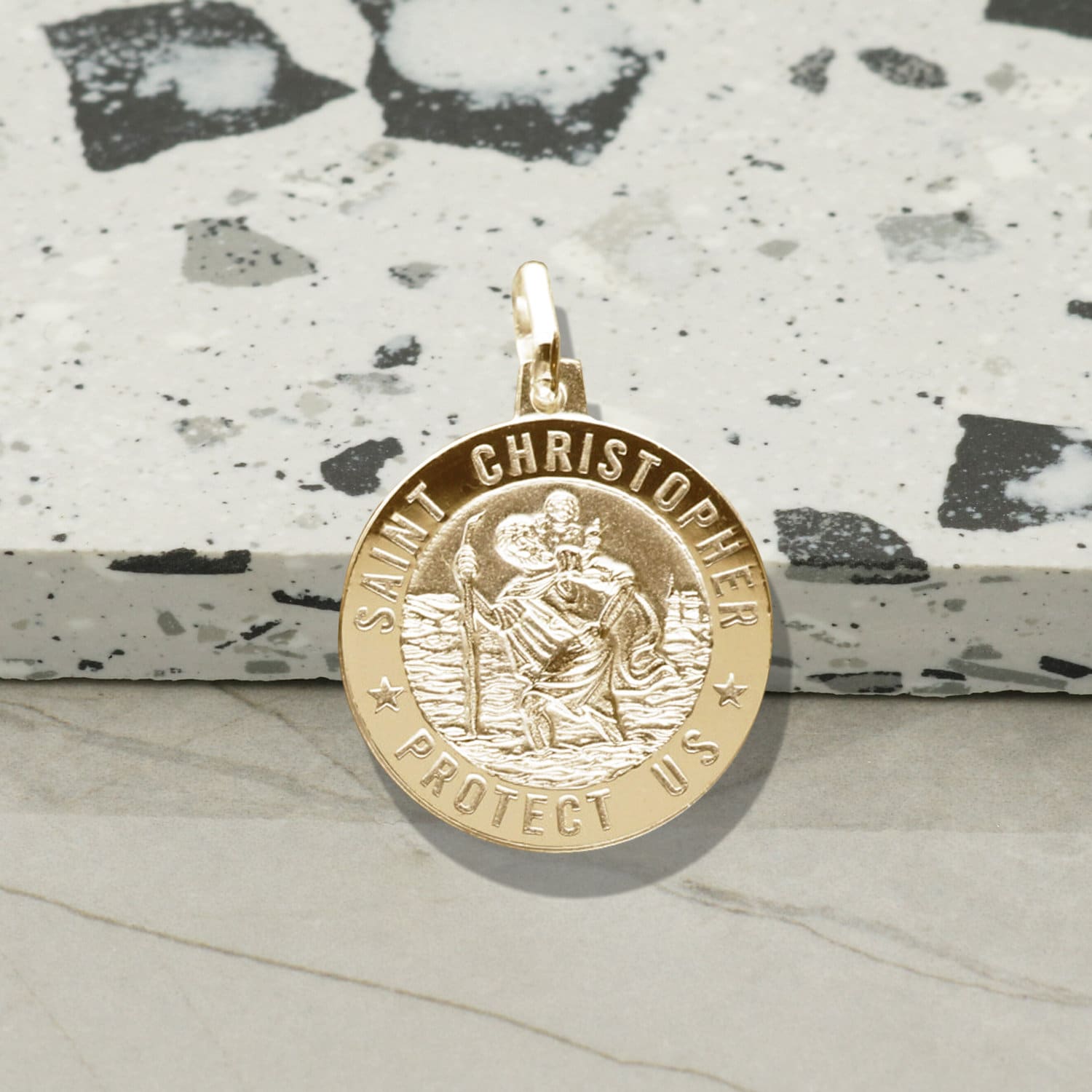 Large gold st christopher best sale medal