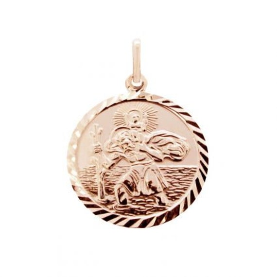9ct Rose Gold St Christopher Pendant 