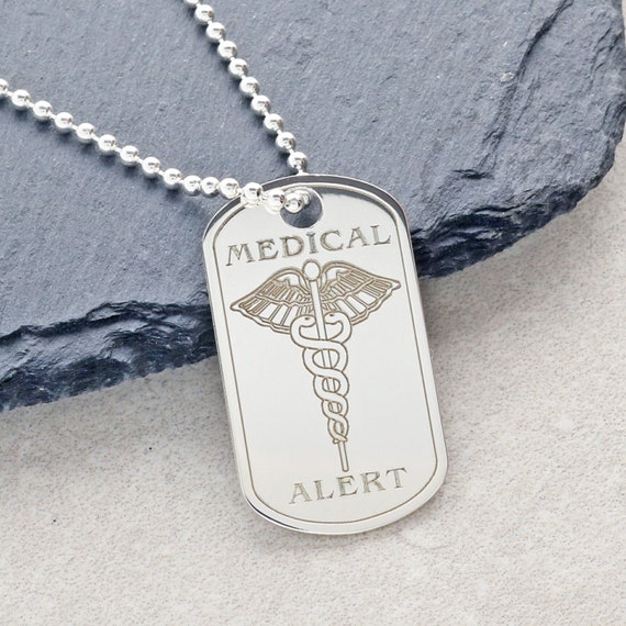 silver medical alert dog tags