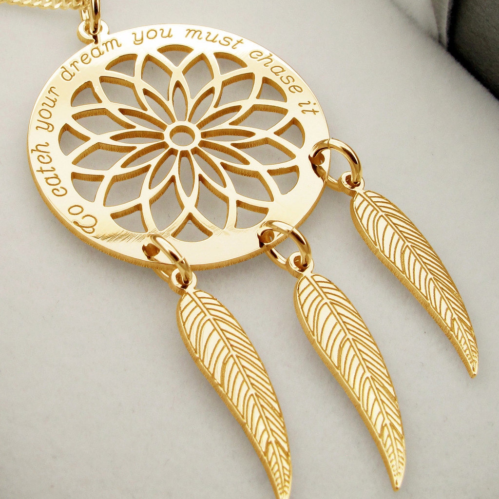 Diamond Accent Dreamcatcher Pendant in Sterling Silver and 14K Gold Plate |  Peoples Jewellers