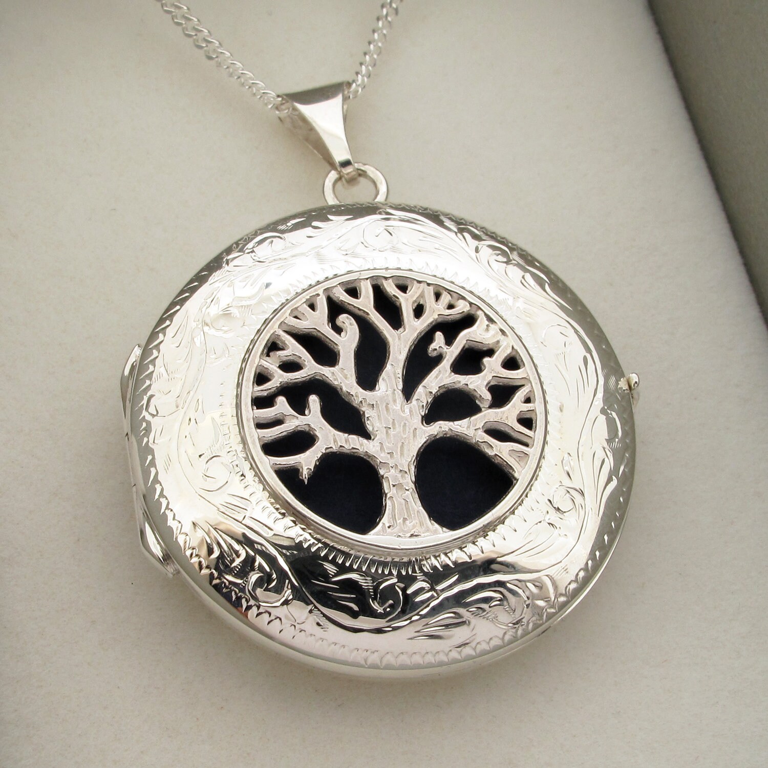 Silver Personalised Locket Tree of Life Pendant or Necklace | Etsy UK