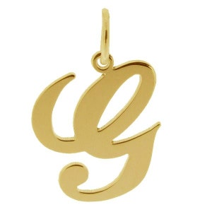 May include: A gold-colored cursive letter G pendant charm.