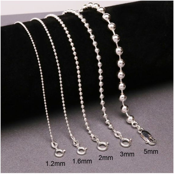 Men's 2mm Sterling Silver Military Ball Chain Necklace - Sandy Steven  Engravers