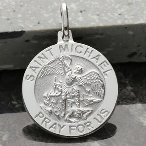 St. Michael Medal Police Officer Necklace - 24 Inch Chain, Thin Blue Line Tribute Jewelry