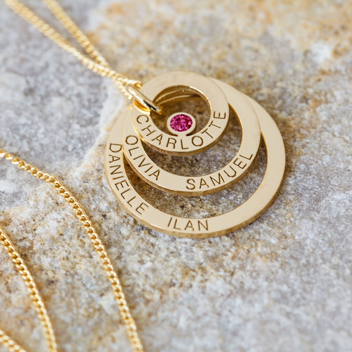 ruby name necklace