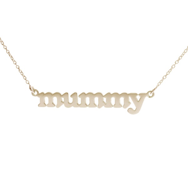 Gold Plated Mummy Necklace - Meghan's Necklace - New Mummy Mommy to be Gift - Baby Shower Mummy Necklace Gift  Mothers Day from Son Daughter