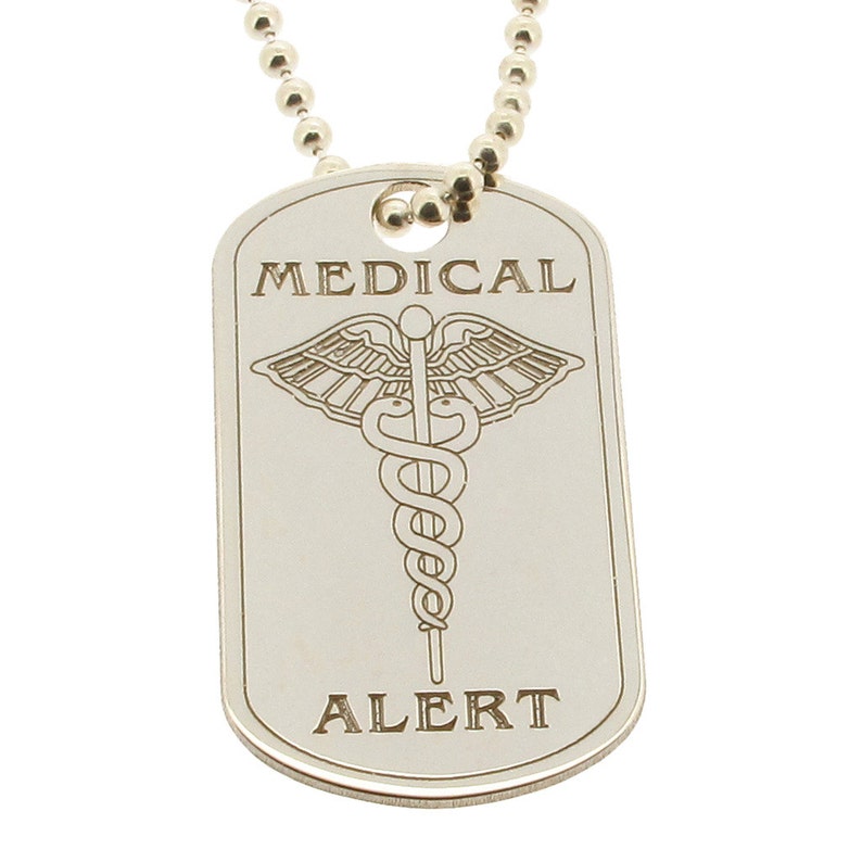 Medical id dog tag necklace Clearance