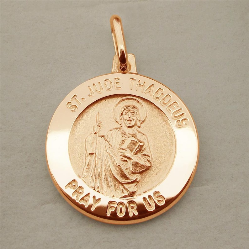 St Jude Thaddeus Rose Gold Pendant or Necklace - Patron Saint of Lost ...