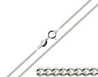 Pedido personalizado de SAMANTHA: Cadena de eslabones tipo curb de plata de ley de 1,6 mm con corte de diamante y 45,7 cm de largo.