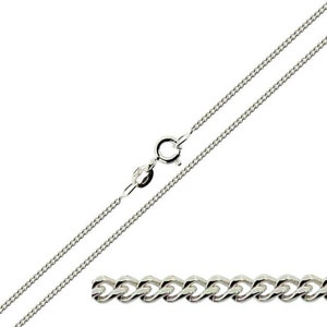 925 Sterling Silver 1.4mm Curb Chain 16" 18" 20" 22" 24" 30" 36" Inch