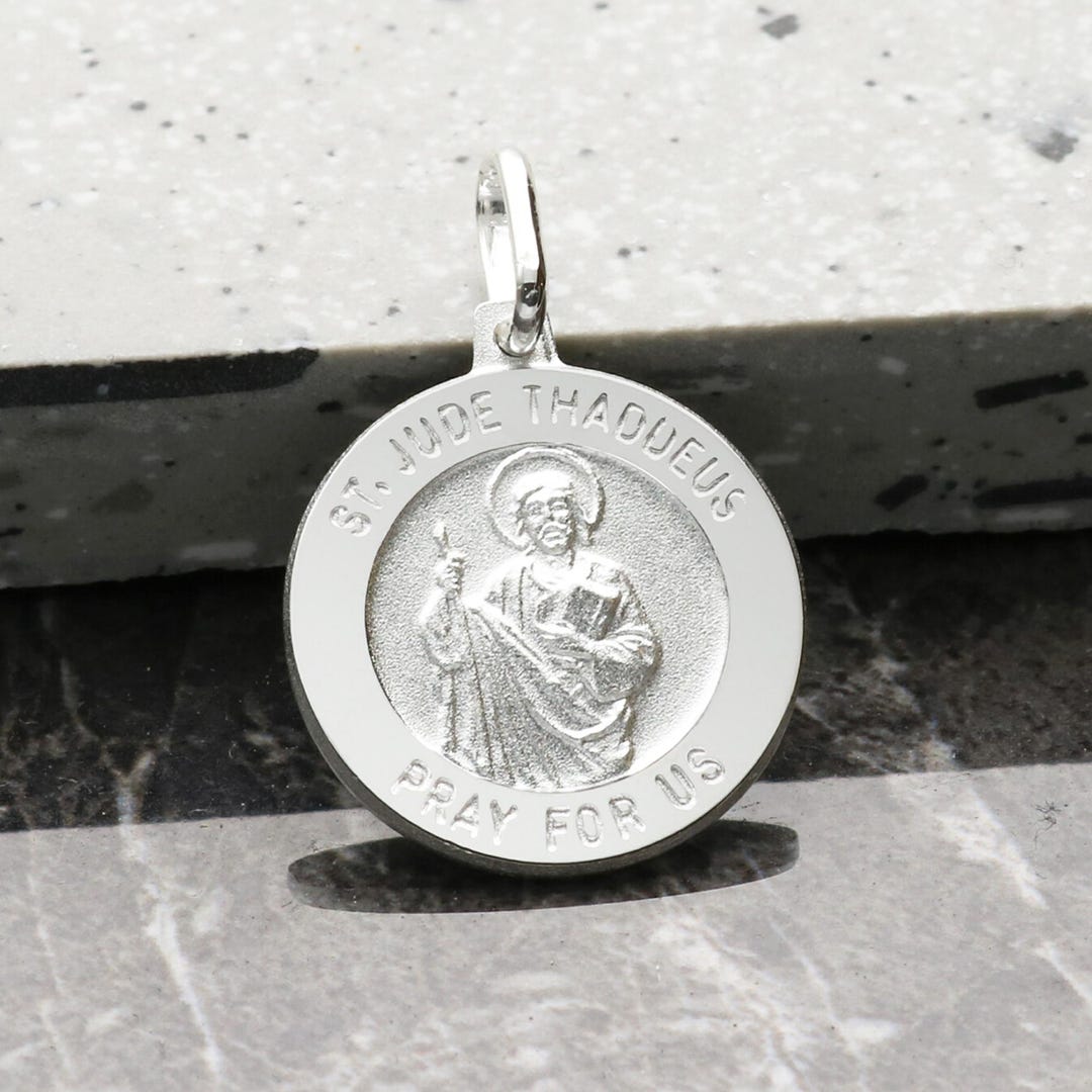 Silver St Jude Thaddeus Medal Pendant or Necklace - Patron Saint of ...