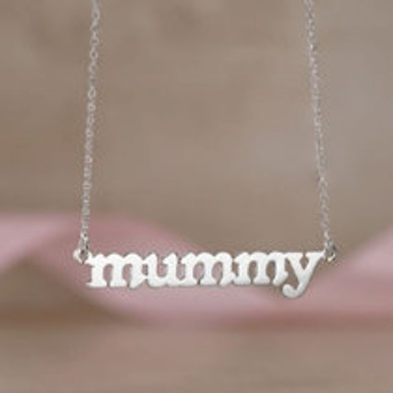 Sterling Silver Heart CZ Mum Pendant Necklace