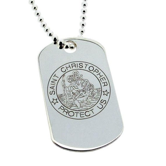 st christopher dog tag necklace