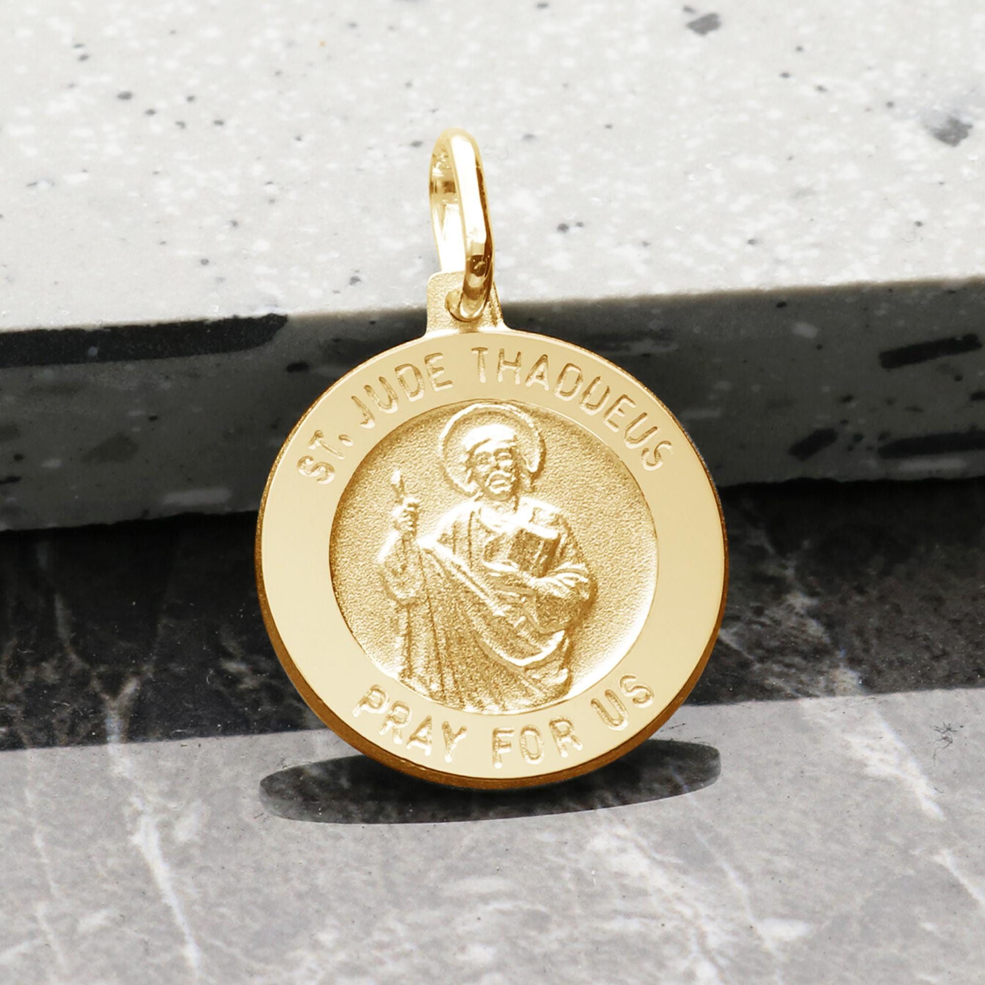St Jude Thaddeus Medal With Optional Engraving and Chain Gold Plated