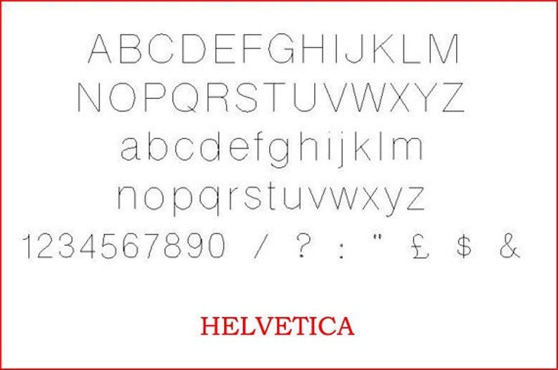 May include: A black and white image showing the Helvetica font in uppercase and lowercase letters, numbers, and symbols. The font is displayed in a simple, clean style.