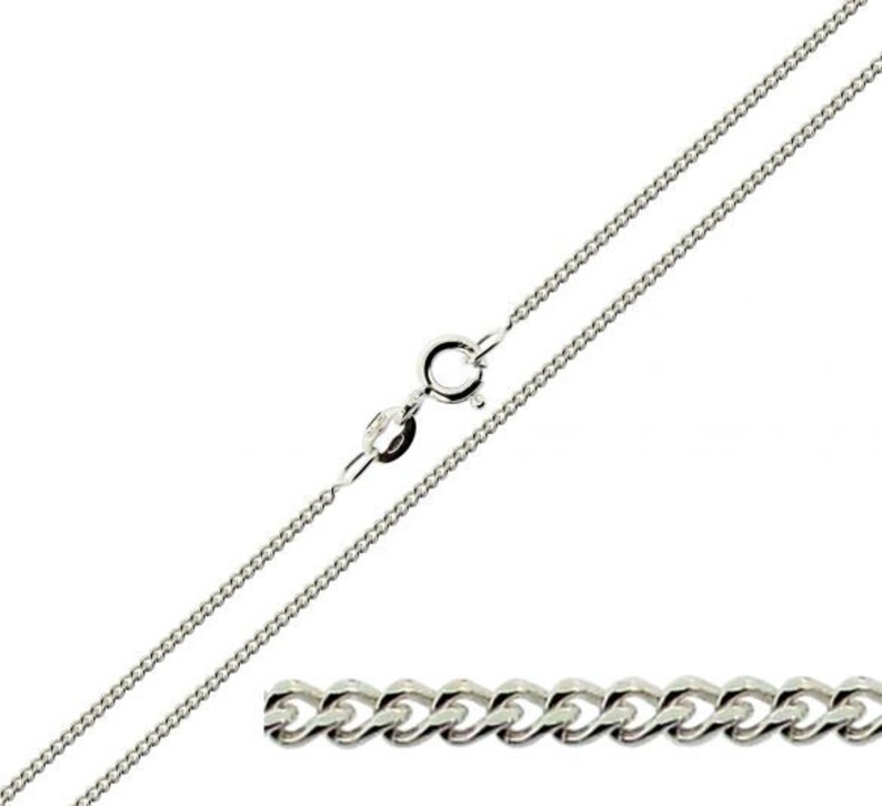 Optional Chain 9ct White Gold Gothic Old English ANY Initial Pendant or Necklace Old Style Letter Font in Upper or Lower Case