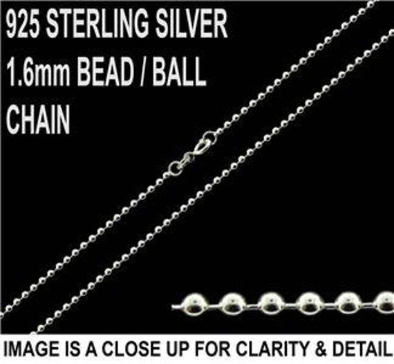 Chain Necklace Bead or Ball Chain 3mm 16-24 Sterling