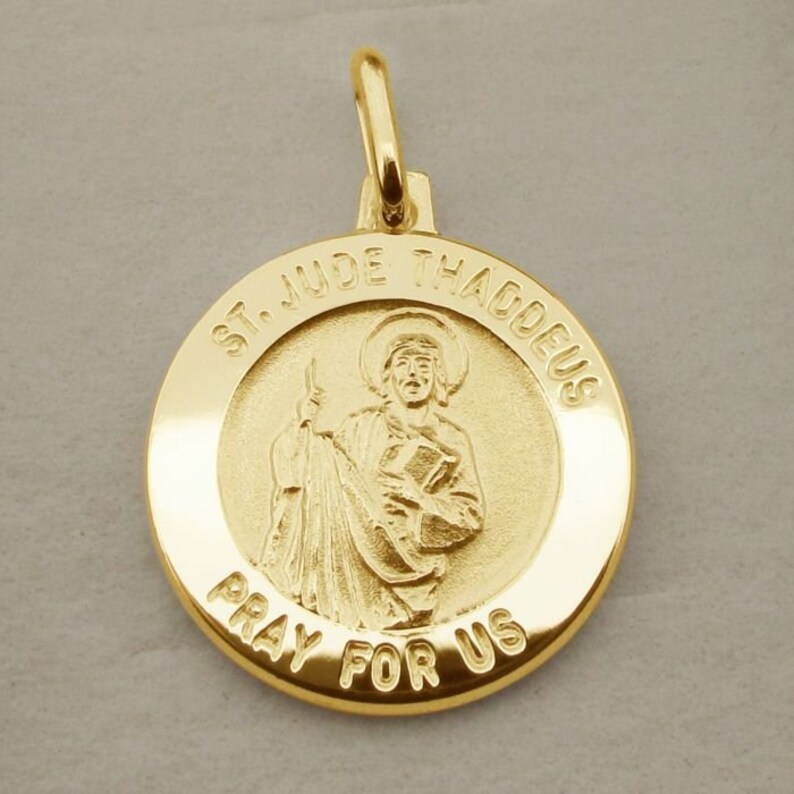Gold Plated St Jude Patron Saint of Lost Causes Hospital Etsy
