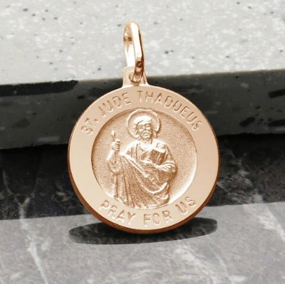 St Jude Thaddeus Rose Gold Pendant or Necklace Patron Saint of Lost Causes Hospital Workers Personalised Religious Jewellery for Women Etsy