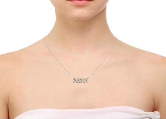 Mini block name best sale necklace