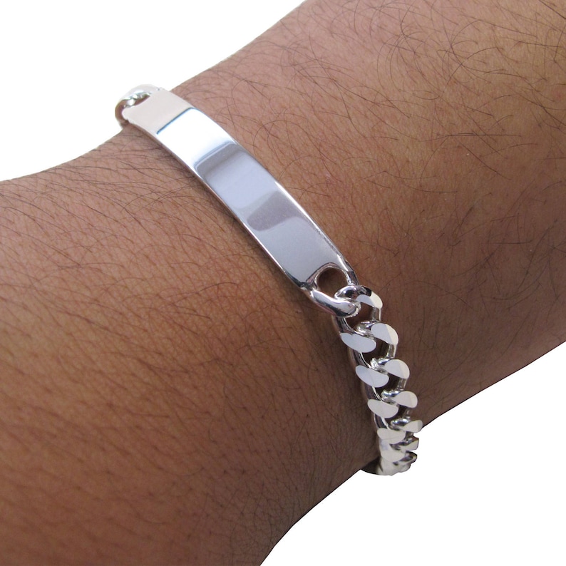 Men's Silver ID Bracelet 22 Gram Identity Bracelet With Etsy
