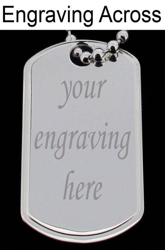 Sterling Silver Engraved Large Double Dog Tags With 