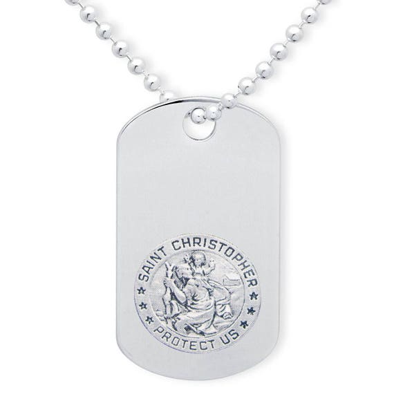 st christopher dog tag necklace