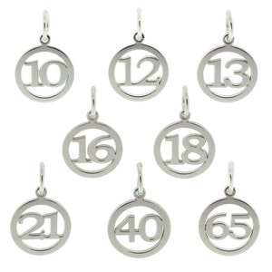 Sterling silver number charms deals