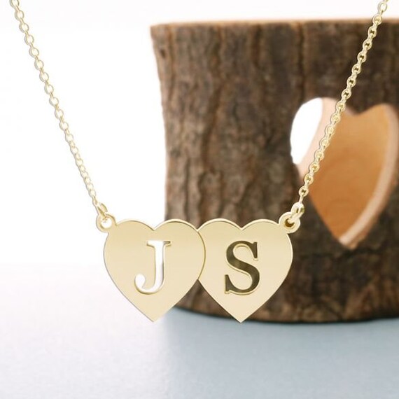 Necklace with sales initials and heart