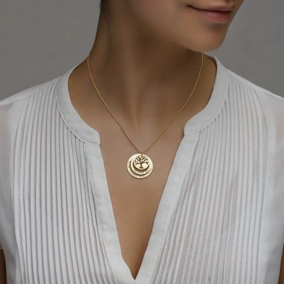 White gold deals family tree necklace