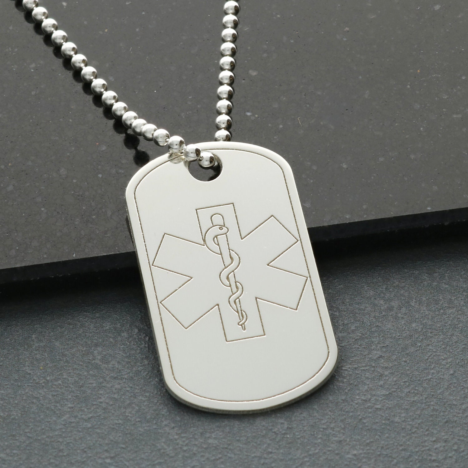 Silver medical alert dog clearance tags