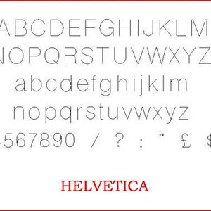 May include: A black and white image showing the Helvetica font in uppercase and lowercase letters, numbers, and symbols. The font is displayed in a simple, clean style.