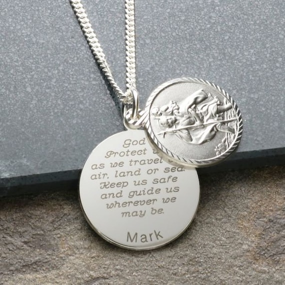 Mens personalised shop st christopher