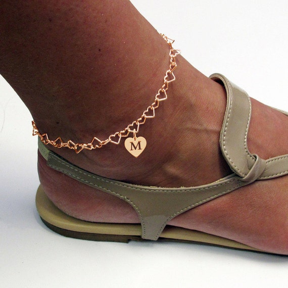 Rose Gold Plated Anklet CHOOSE CHARM for Ankle Bracelet Chain