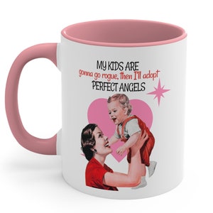 50&#39;s Housewife Mug, Sarcastic 50&#39;s Mom Gift, Funny Coffee Mug for Tired Mom, Perfect Angel Kids, Retro Gift for Mom, Gift for Wife